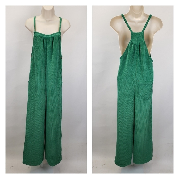BDG Georgie Corduroy Overall green size XS NEW - Picture 2 of 13